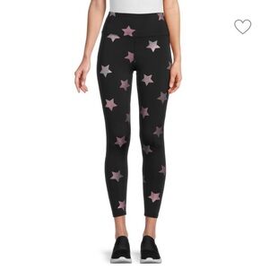 Nanette Lepore Black and Silver Leggings with High-Rise Waist